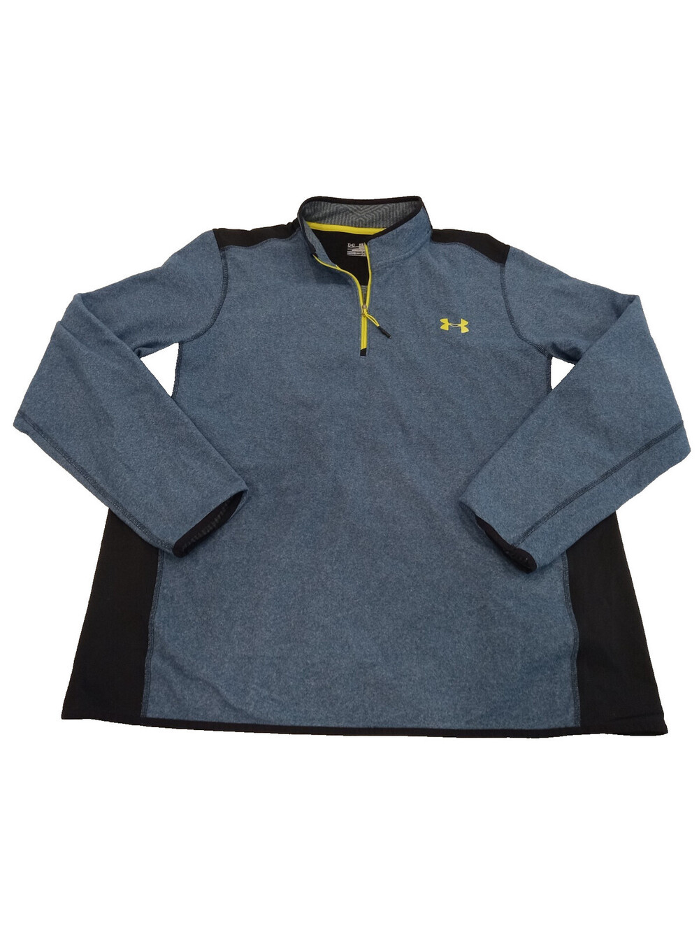 Under Armour ColdGear Infrared Pullover Mens 2XL Blue Fleece Neon Zip Jacket XXL